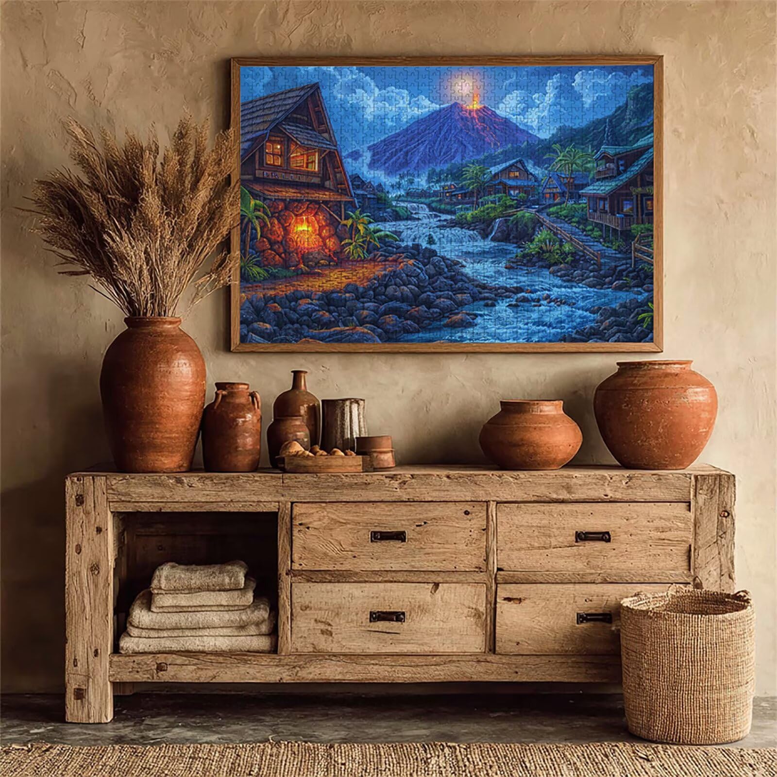 Puzzle 2000 elementów dla dorosłych domek, drewniane puzzle, 99 x 70 cm, dla mężczyzn kobiet starszych seniorów, części ściśle do siebie pasują, dekompresja, dekoracja ścienna, prezenty dla dziewcząt