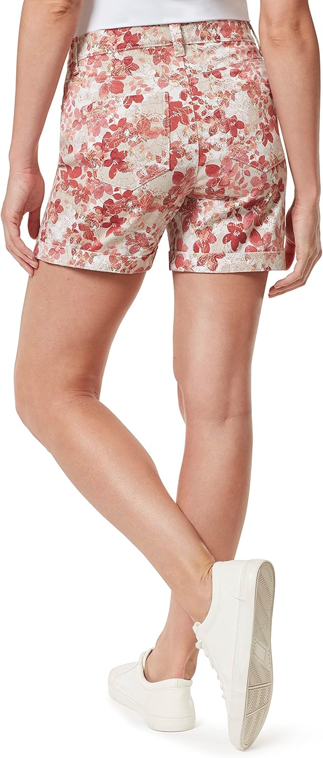 Gloria Vanderbilt Womens Amanda Basic Jean Shorts, Stonewood-Floral Empire, 4 US - Image 3