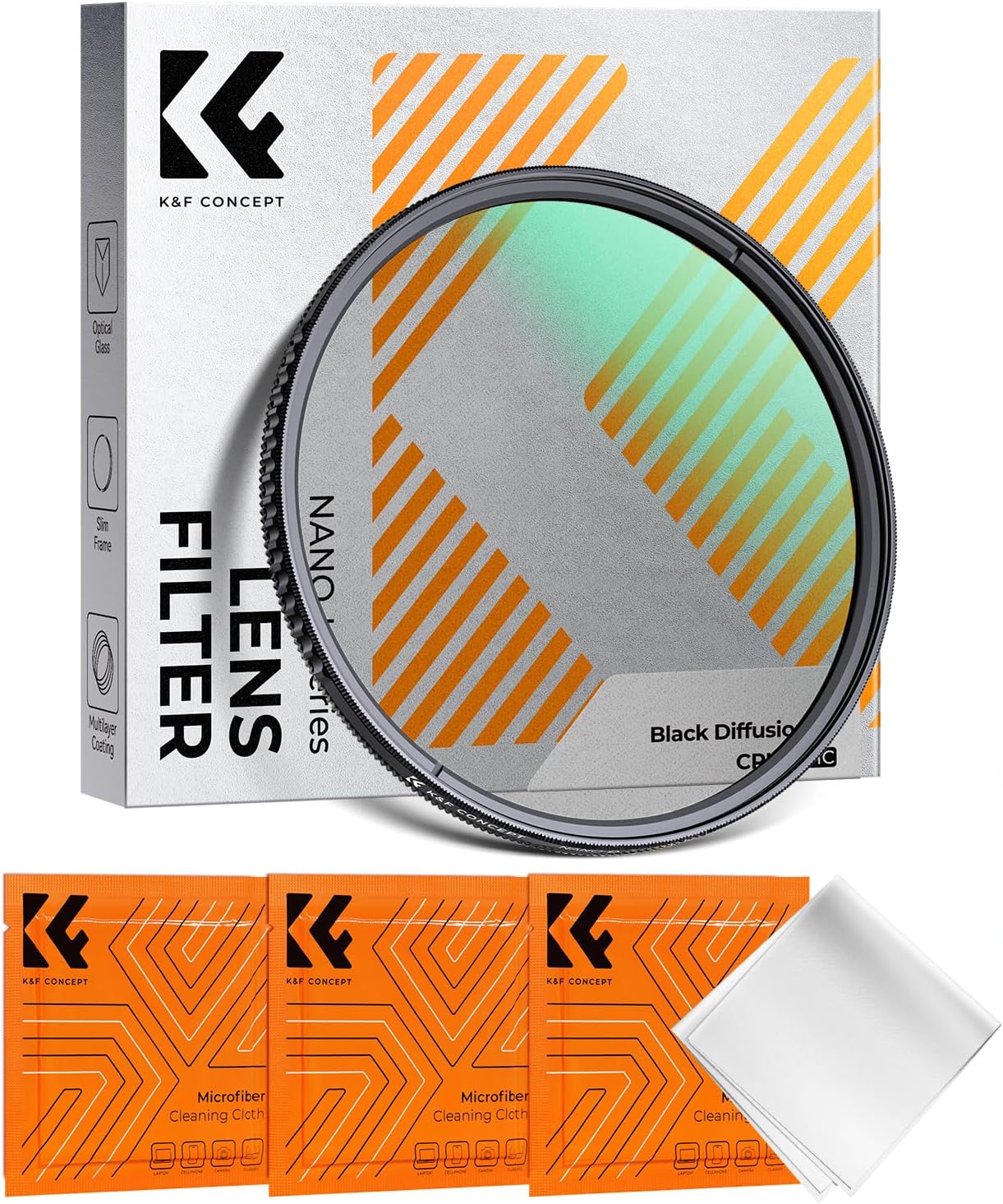 K&F CONCEPT 77mm Black Diffusion 1/4 & Circular Polarizing in-1 Filter Pro Mist Cinematic Polarizer Effect Filter with 18-Layer Coating for Camera Lenses (K-Series)