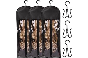 3PCS Extra Long Wig Storage Bag Holder for Multiple Wigs Hair Extensions...