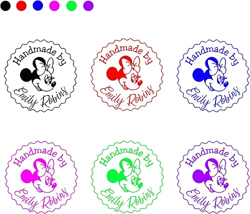Miniatura 5 de Sello personalizado hecho a mano por sello personalizado Mickey Mouse Bow Cartoon Rubber Stamper Sellos de destello autoentintados