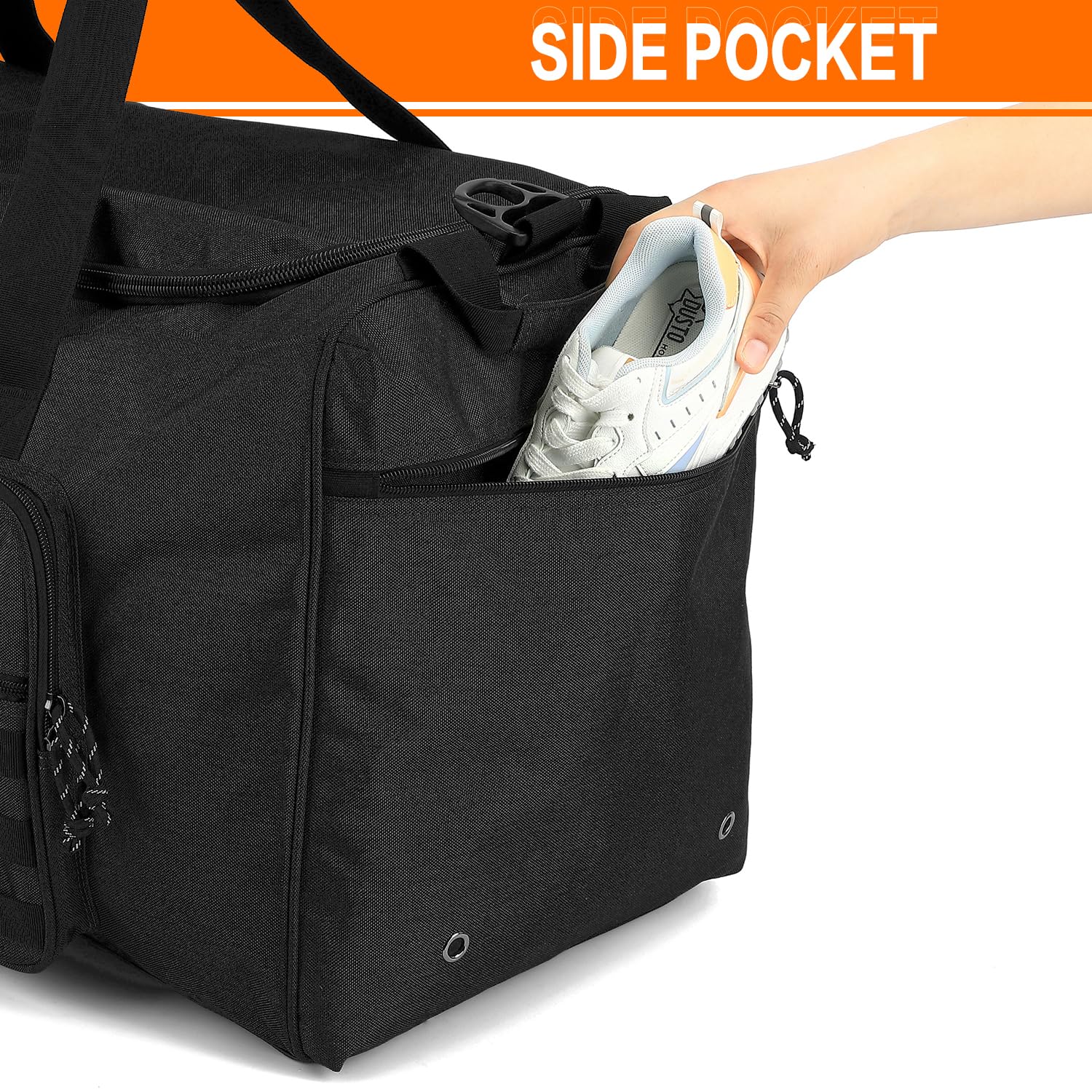Bolsa de Deporte para Hombre y Mujer Grande 115L Bolsas Viaje Táctica Extra Large Duffle Bag Bolsa Deporte Gimnasio, Boxeo, el Camping y los Militar Viajes, Negro