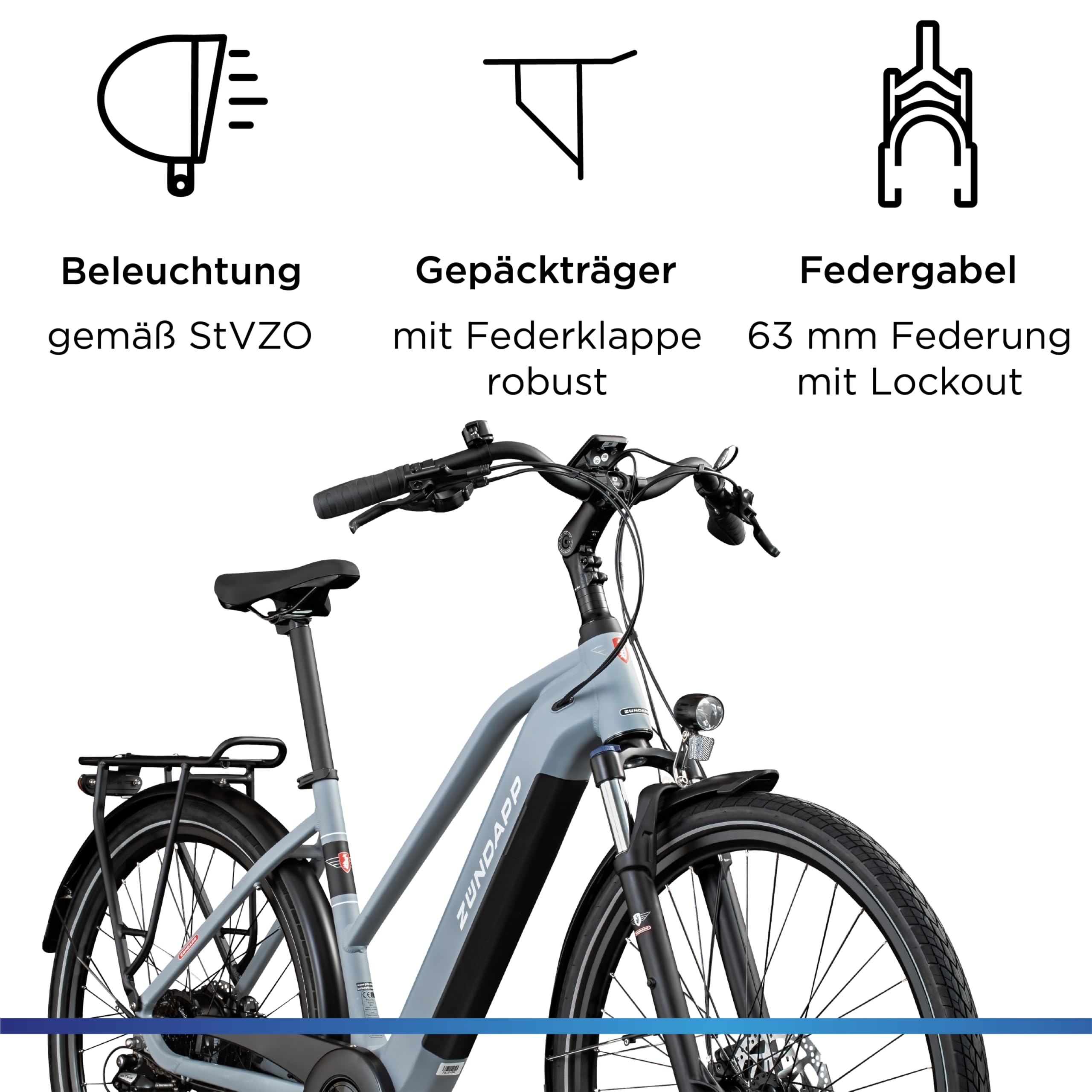 ZÜNDAPP Ebike Damen 28 Zoll Trekkingfahrrad | E Bike 8 Gänge 165-190 cm Elektro Fahrrad | E-Bike Elektrofahrrad mit hydraulischen Scheibenbremsen | Z810