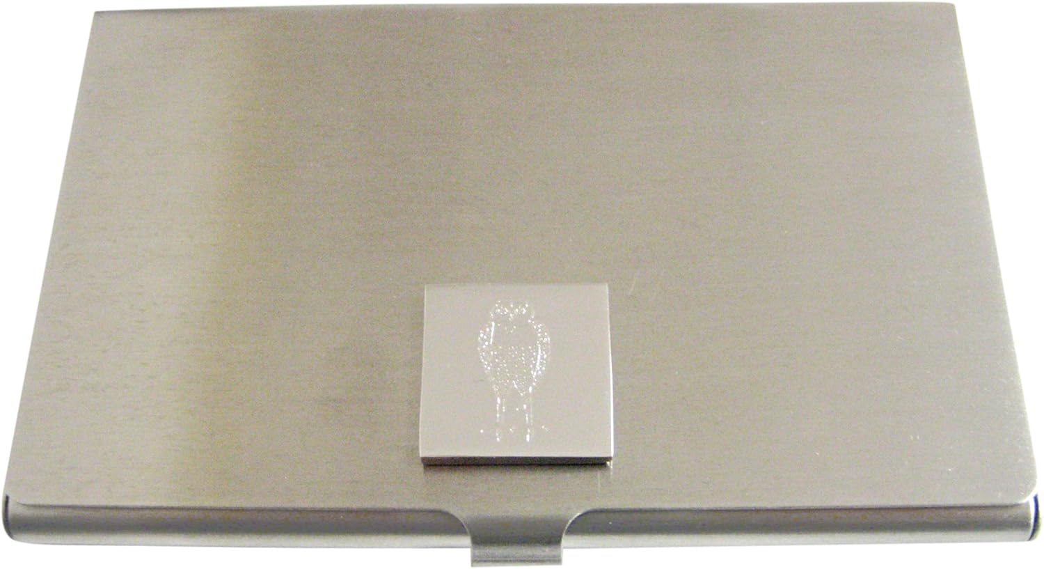 Kiola Designs Silver Toned Etched Standing Owl Business Card Holder