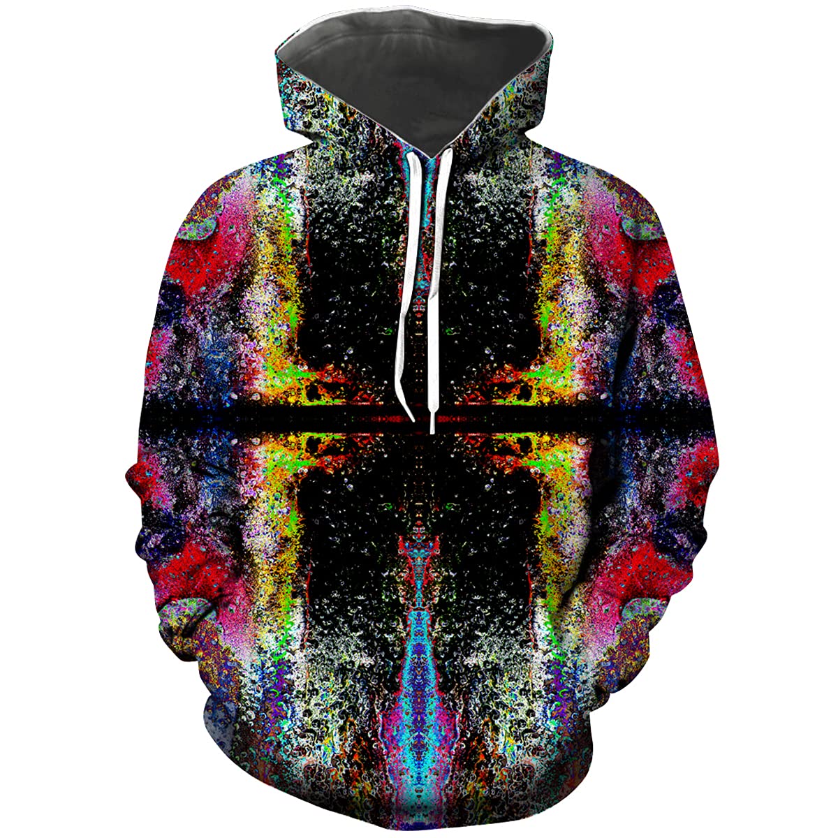 Hisayhe Trippy Psychedelic Pullover Sweatshirts Hippe Hoodies for Mens, Multicolor2, M