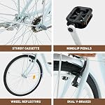 VIRIBUS Beach Cruiser Bike for Women, Single Speed Womens Bike with Basket & Rack 24 26 inch, Retro Step Through Cruiser Bicycle for Petite Short Women Female Ladies City Commuter, 330 lb.