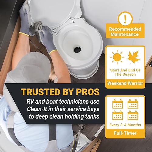 Miniatura 5 de Unique Clean-It RV Limpiador Líquido Profundo para Tanque Negro - Resetea Efectivamente los Tanques Negros Sucios de RV - Elimina Olores y Desechos
