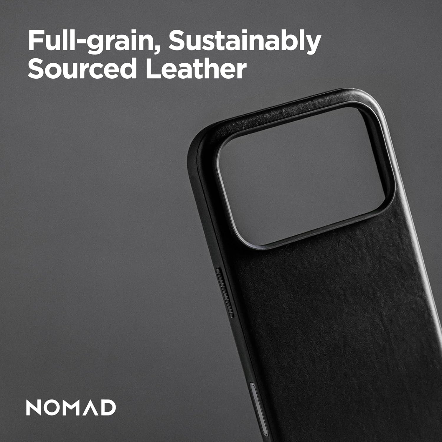 NOMAD Modern Leather Case Black Compatible with iPhone 17 Pro Leather Magsafe Charging Compatible Phone Case for iPhone 17 Pro