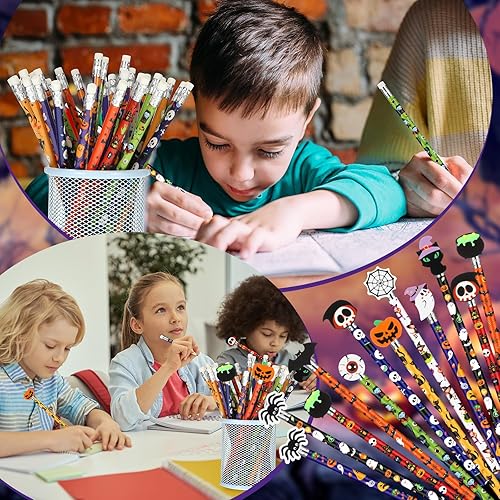 Miniatura 4 de 60 lápices perfumados para niños, lápices de grafito HB con 60 adornos de dibujos animados, tapa de lápices, regalo para la escuela, oficina, aula,