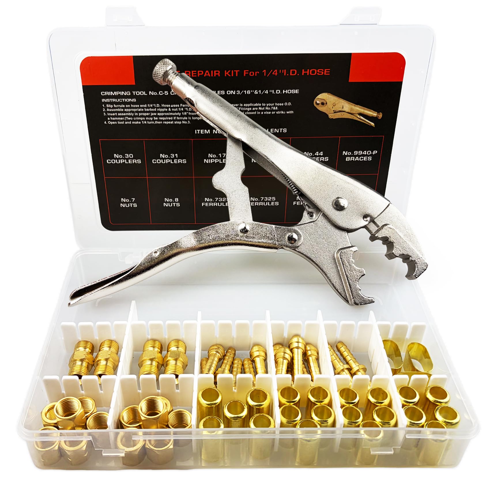 Photo 1 of 54PCS PK-26 1/4" I.D.Torch Hose Repair Kit, Oxygen Acetylene Hose Repair