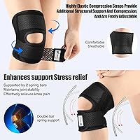Vista 4 de NEENCA Rodillera para dolor de rodilla, soporte de compresión con tela de malla de aire, rodillera ajustable con estabilizadores laterales, vendaje