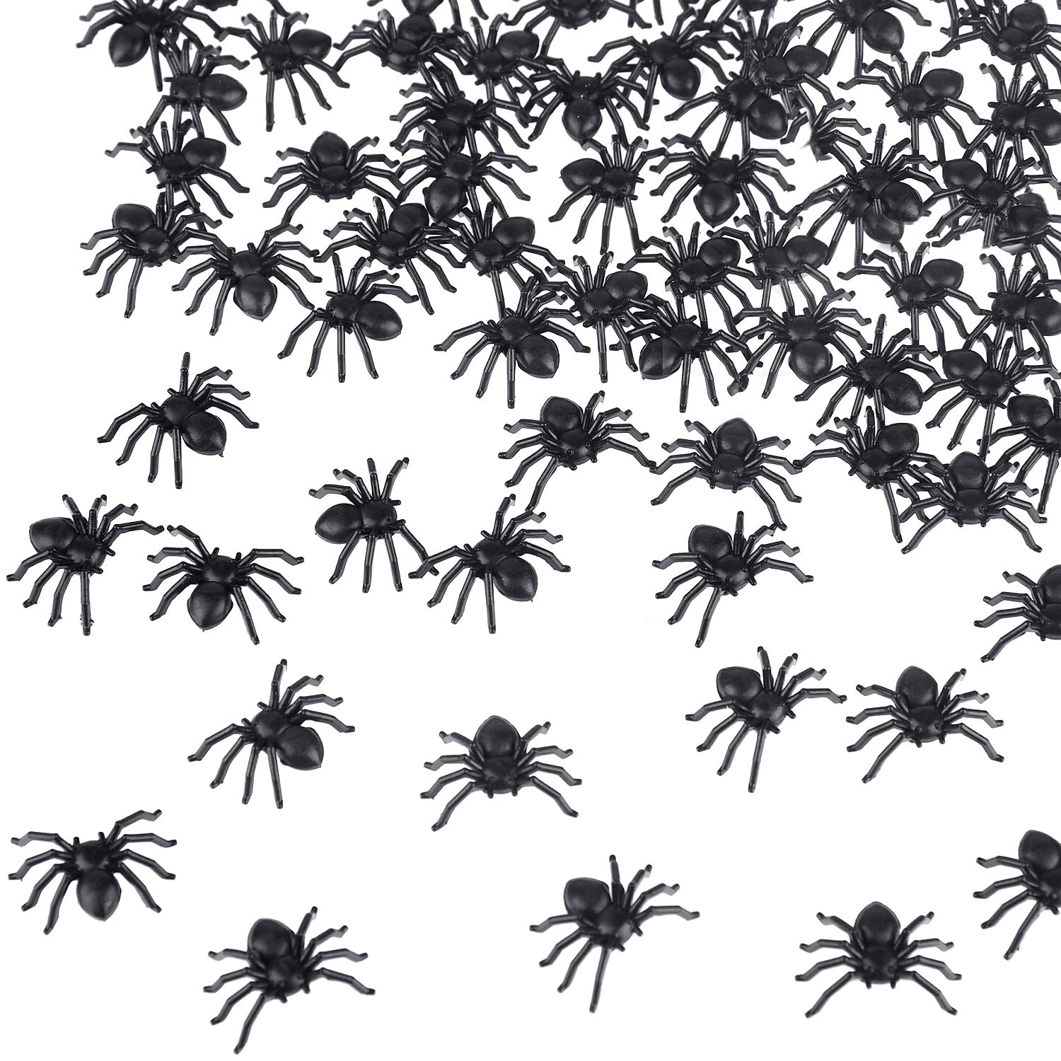 TUPARKA 300pcs Plastic Fake Spiders Mini Realistic Spiders Halloween Party Prank Props, Black