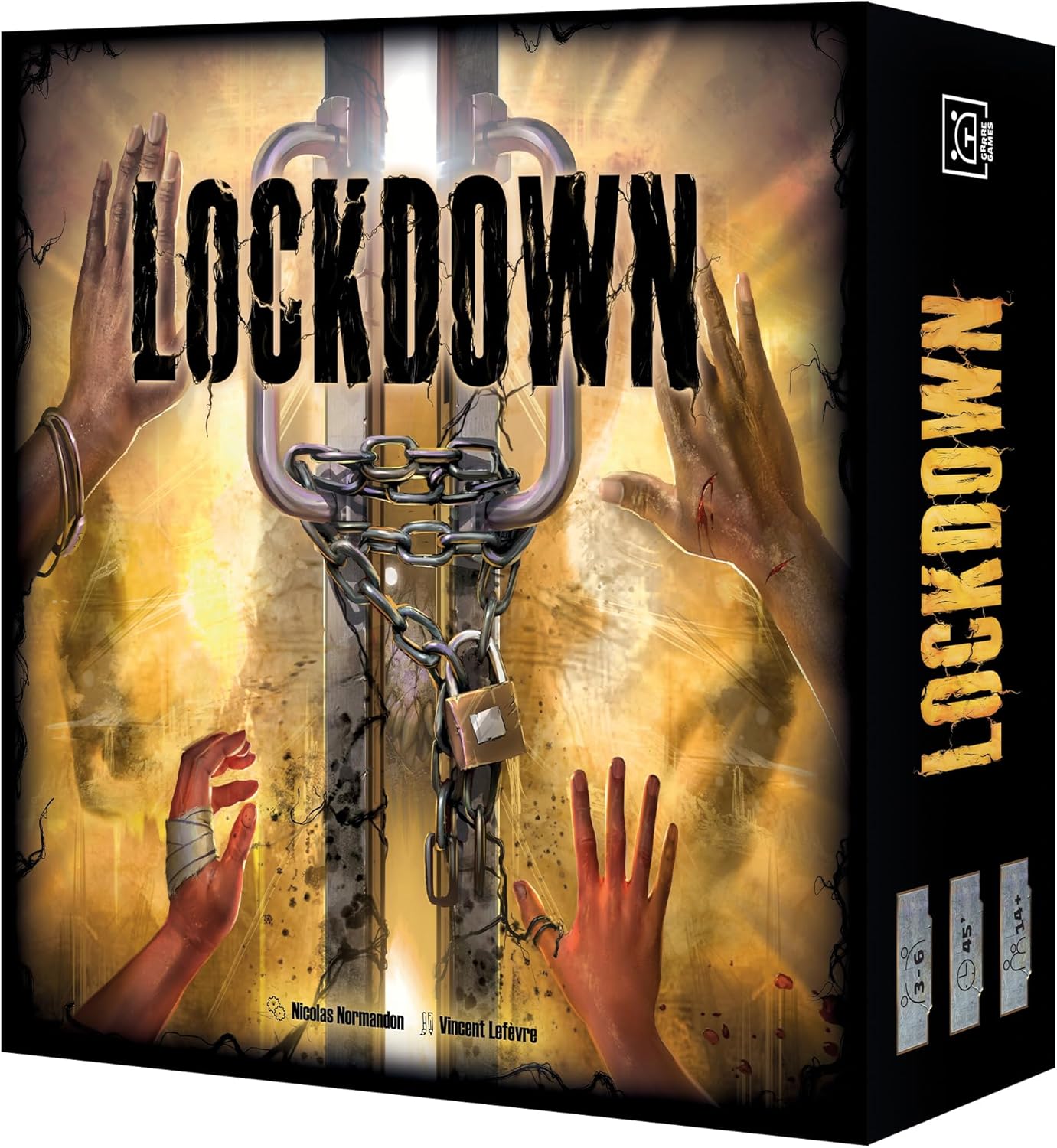 Blackrock Games Lockdown Board Game - Survive The Horrific Monster Onslaught in a Semi-Cooperative World! Survival Strategy Game, Ages 14+, 3-6 Players, 45 Minute Playtime, Made by Blackrock Games