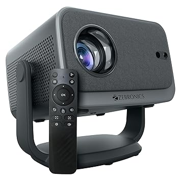 ZEBRONICS PIXAPLAY 67, Smart LED Projector, 8000 Lumens, 4K Support, 150