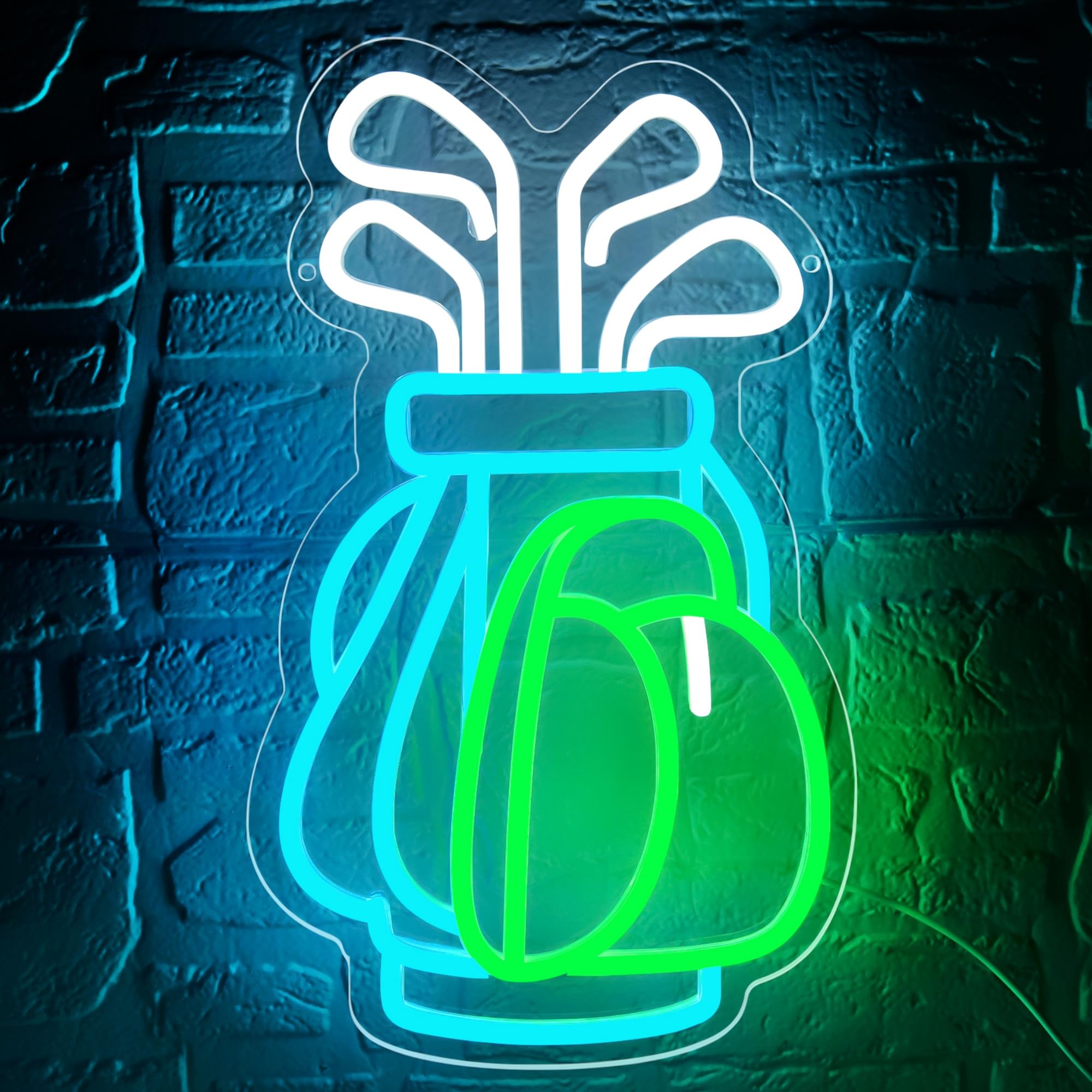 Golf Bag Neon Sign for Wall Decor Golf Neon Light for Man Cave Bag LED Light Up Sign for Bedroom Club Shop Tavern Party Birthday Gift for Sports Fans Wall Art Size14.9 * 8.8inches(JTD273)
