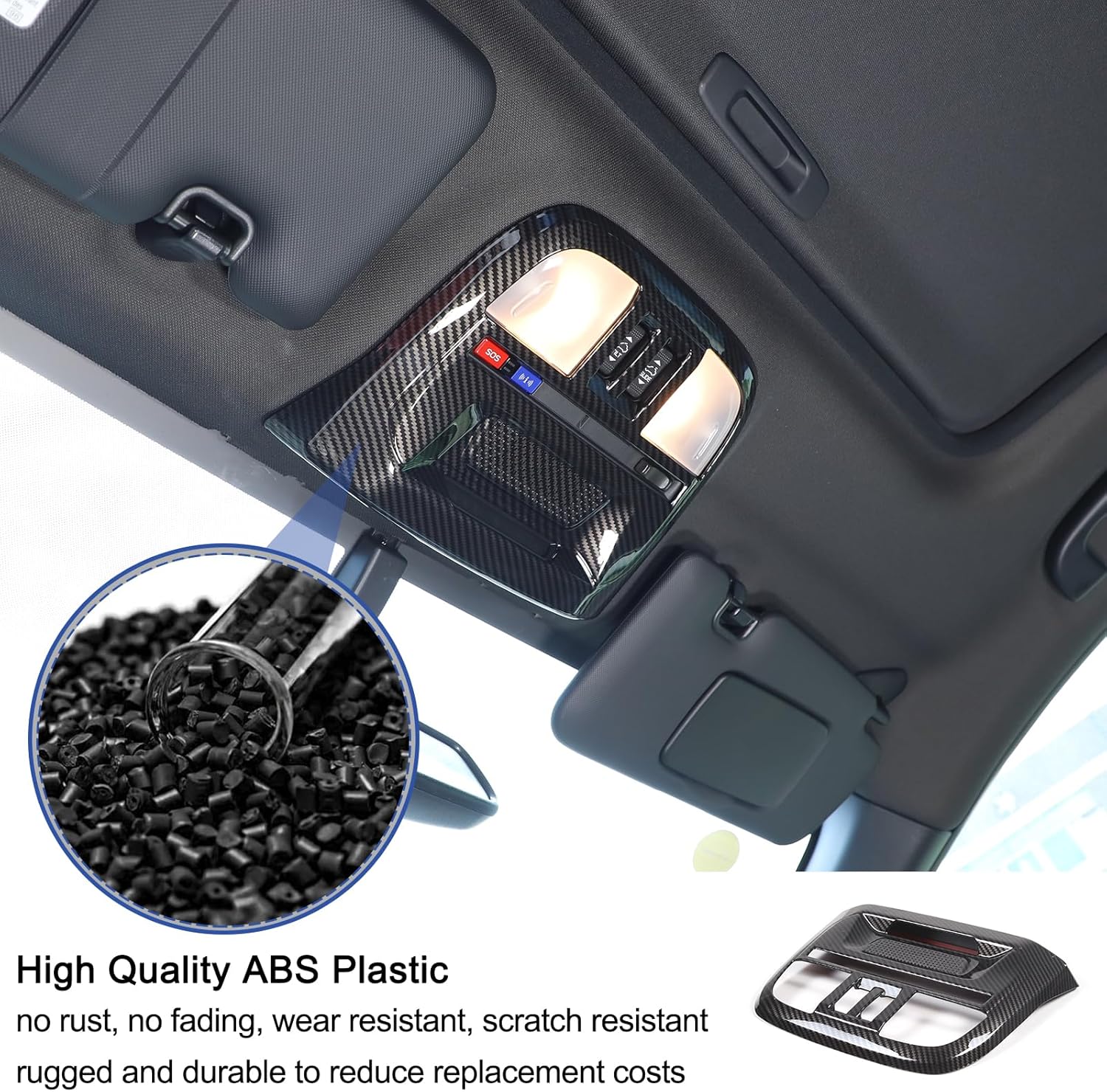 Daeiclru Car Top Reading Light Cover Compatible with Subaru WRX 2022 2023, ABS Roof Reading Light Lamp Trim Cover Interior Decorative Accessories (Carbon Fiber Pattern)