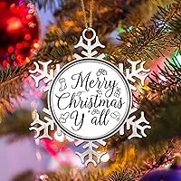 Vista 1 de Happy New Year Ornament for Christmas Tree Decor Merry Christmas Y'all Christmas Metal Snowflake Ornament Xmas Tree Decor Funny Christmas Quotes