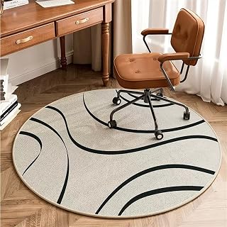Alfombrilla redonda para silla de oficina para suelo de madera dura y azulejos, antideslizante, protector de silla de escritorio, uso doméstico y oficina, color negro, 140 cm de diámetro