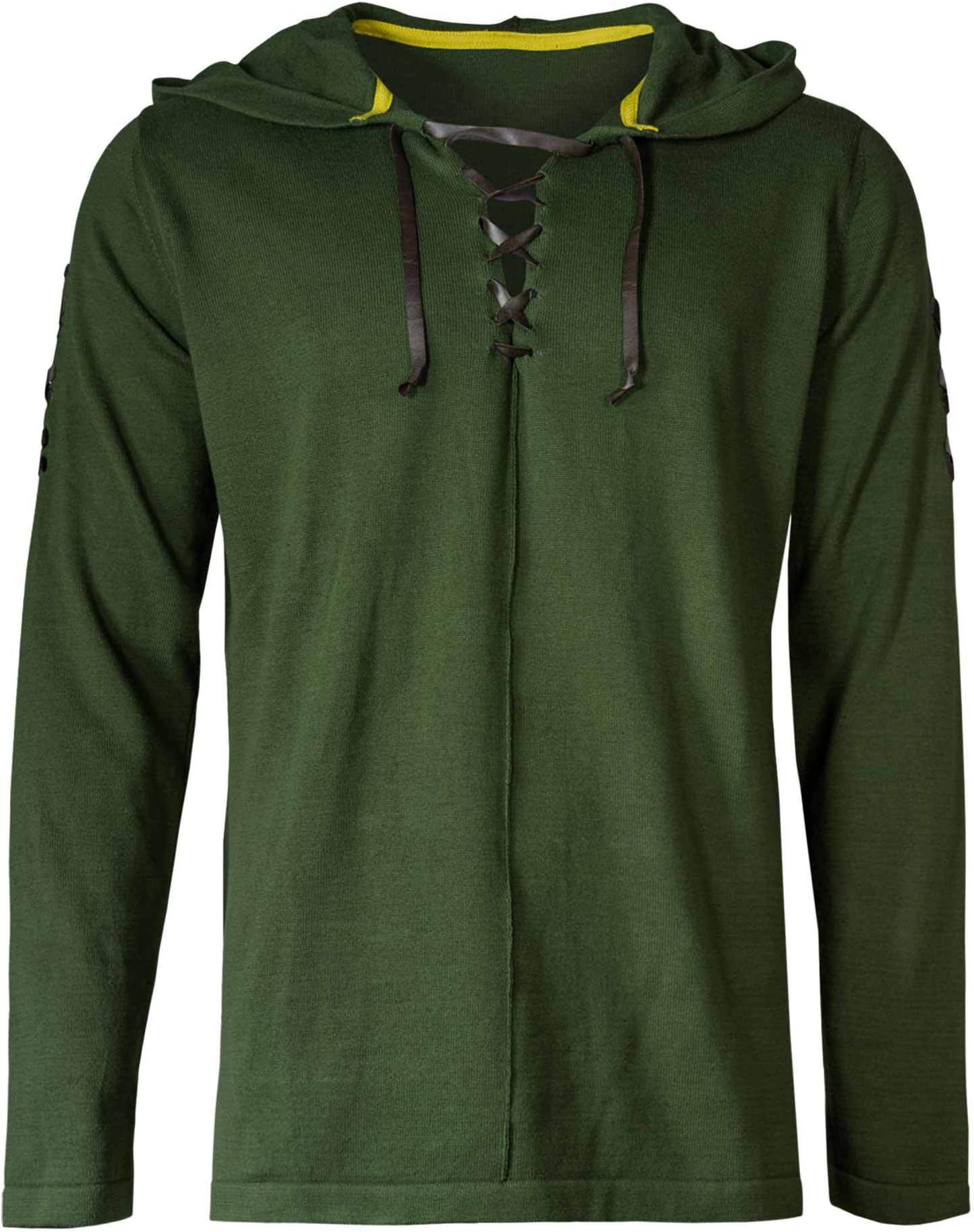 Musterbrand Zelda Knit Hoodie Men Link Cape Knit Sweatshirt Green
