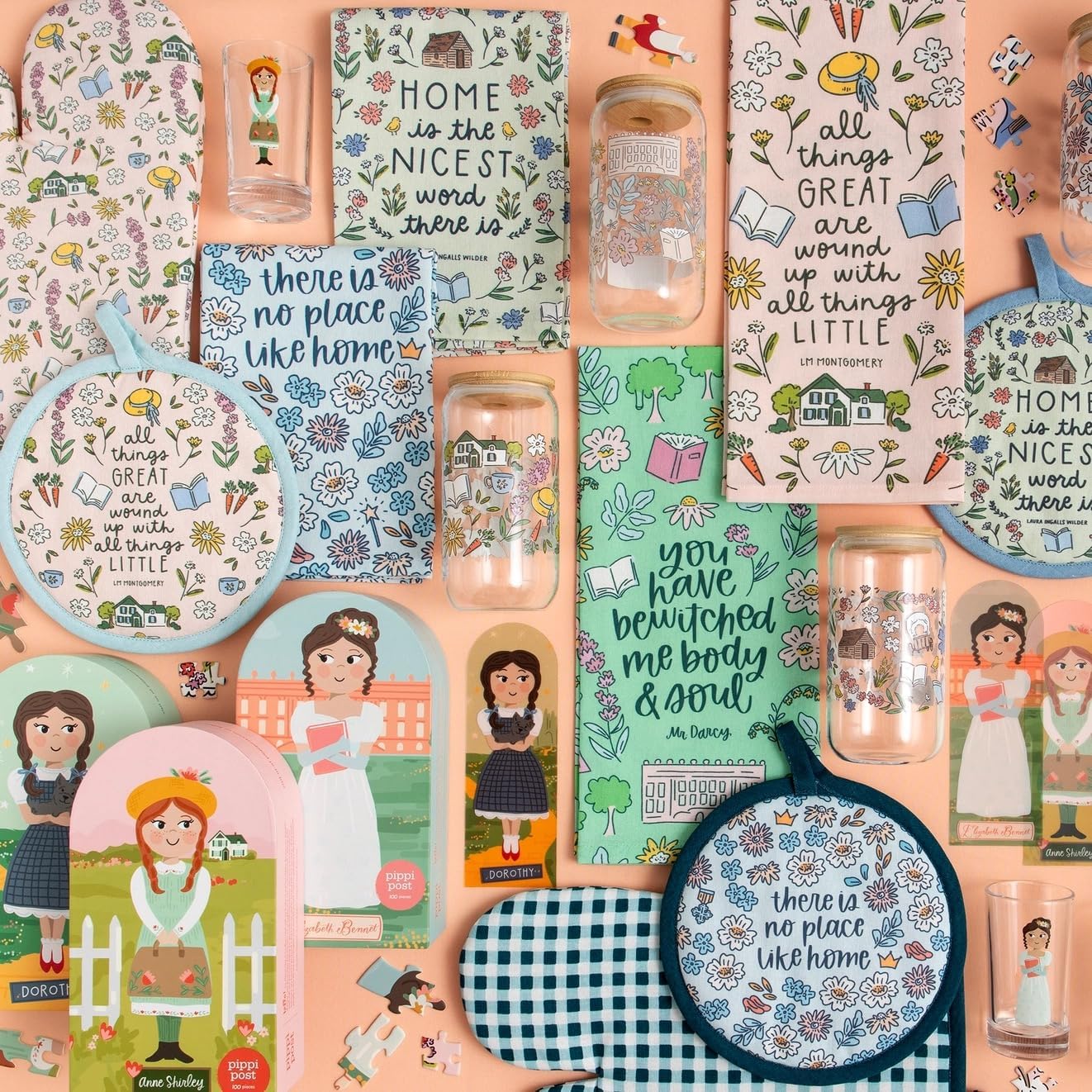 Pippi Post Anne Shirley Jigsaw Puzzle, 100 Pieces, Anne of Green Gables Theme, 9" x 18" Completed Size, Includes 4" x 7.5" Art Print