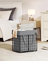 Vista 56 de SONGMICS 29 Gal. (110L) Laundry Basket, Laundry Hamper, Collapsible Clothes Hamper, Removable and Washable Liner, Metal Wire Frame, for Bedroom