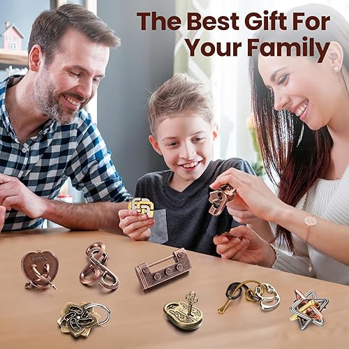 Miniatura 4 de Rompecabezas de metal para adultos, rompecabezas de acero 3D para adultos, rompecabezas de desbloqueo entrelazado para adultos, rompecabezas mental