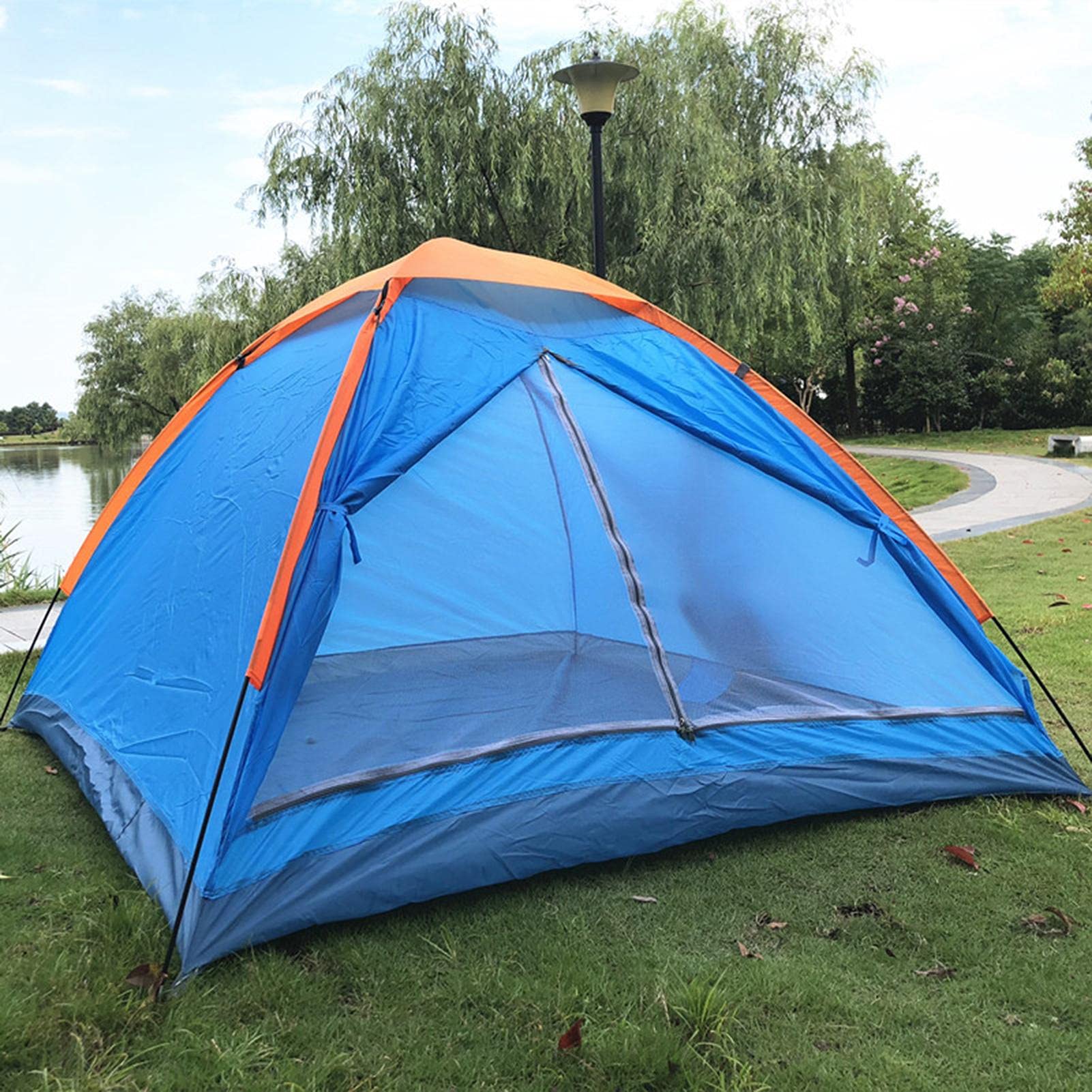 Tenda da campeggio per 3-4 persone, impermeabile, monoporta, per famiglia, adatto per campeggio ed escursionismo