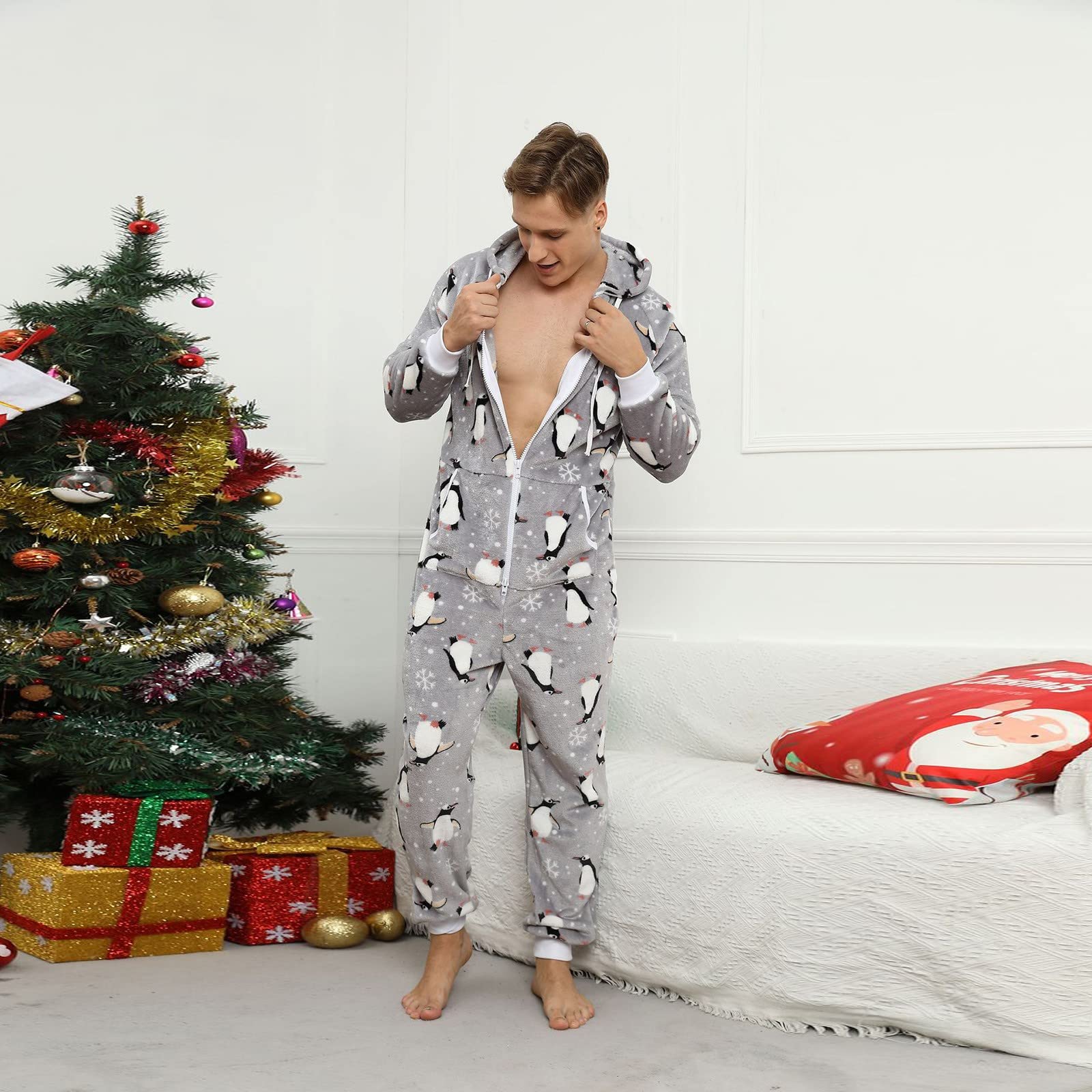 Genérico Pijama Hombre Invierno Pijama Hombre Polar Uso Diario Albornoz Oversize Unisex De Franela Gruesa Ideal para Uso En Casa Otoño Invierno