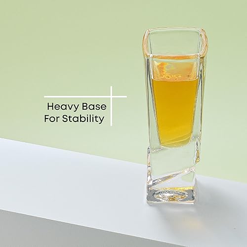 Miniatura 5 de JoyJolt Carre Shot - Juego de 4 vasos cuadrados de base pesada 18 onzas
