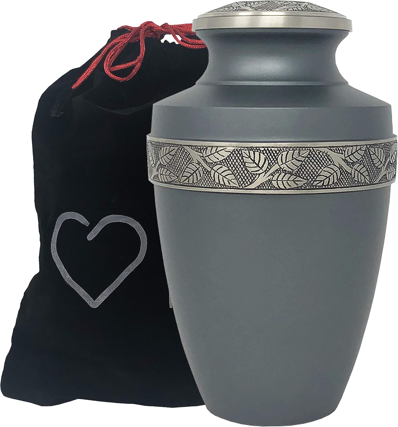 Custom Engraved Revere Rustic Pewter Adult Urn - Momentful Life Metal Adult Cremation Urn - Hand Engraved Accents