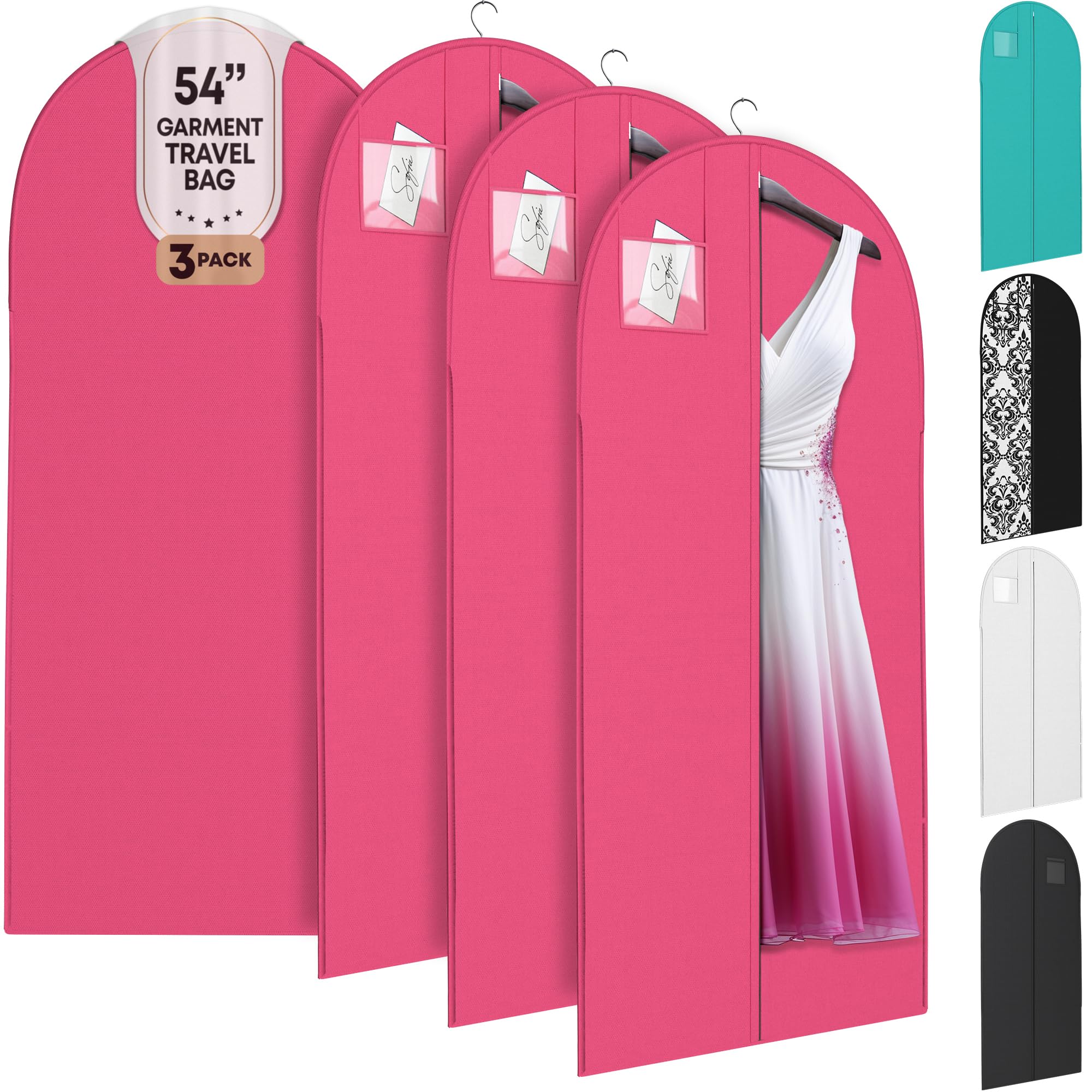 Luxury On the Go Black Suit Bag Dress and Travel Gown Garment Bags 54 Hanging Garment Bag with