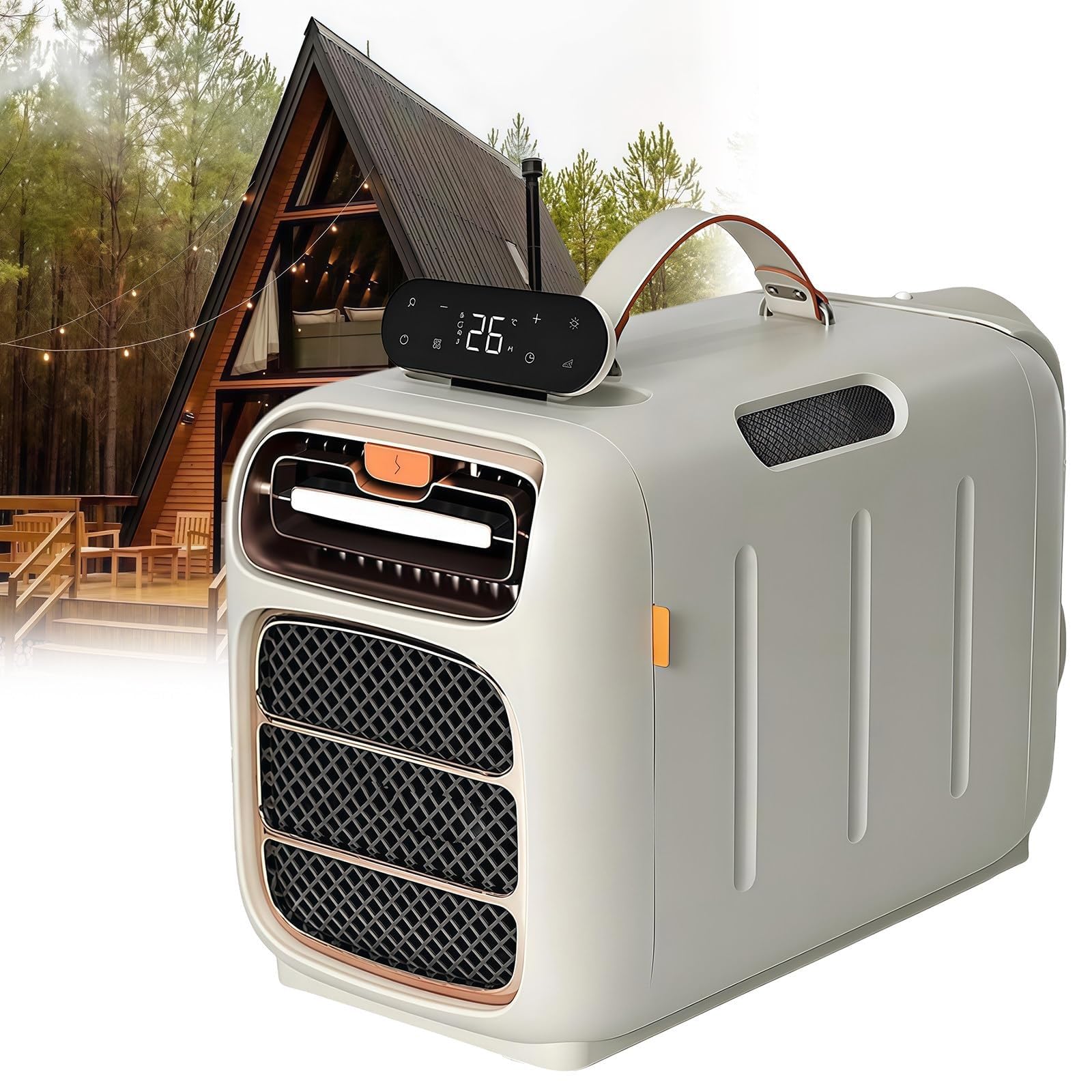 Qitujour One Color 4700 Btu Portable Compressor Air Conditioner, 4 Modes, Dual-Hose Exhaust, Adjustable Timer & Remote Control For Tents, Campervans & Bedrooms