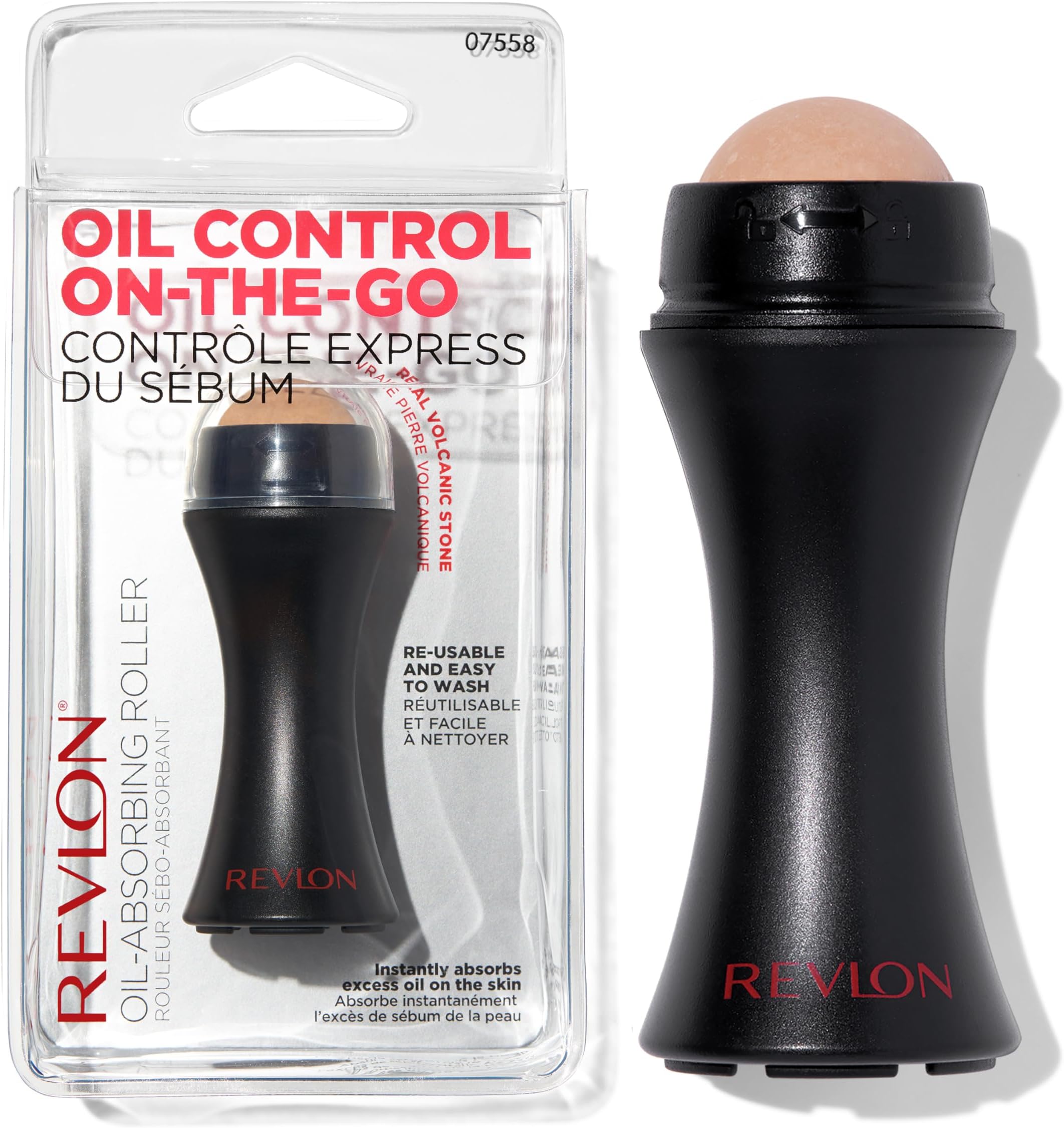 Face Roller By , Oily Skin Control For Face Makeup, Oil Absorbing, Volcanic Reusable Facial Skincare Tool For Athome Or Onthego Mini Massage