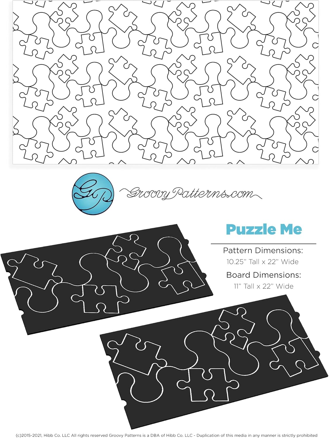 Groovy Patterns Puzzle Me Patchwork Quilt Pattern - Long Arm Board Sewing Patterns - Quilting Templates Sewing Supplies