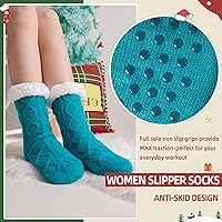 Vista 3 de DoSmart - Calcetines térmicos de invierno para mujer, felpa, cálidos, diseño de copo de nieve