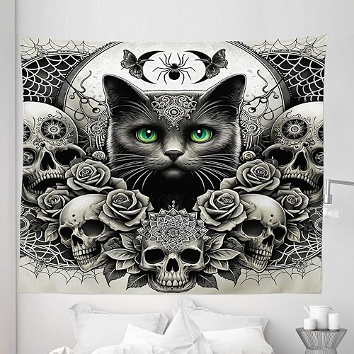 Miniatura 328 de Ambesonne Tapiz gótico, patio con hiedra encantada en la puerta antigua al bosque, colgante de pared ancho para dormitorio, sala de estar, 2-Verde