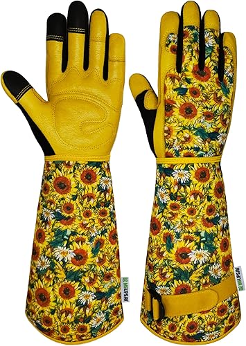 MSUPSAV Guantes de jardinería para mujeres y hombres, guantes de jardín a prueba de espinas, guantes de trabajo, regalos de jardinería