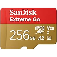 SanDisk 256GB Extreme Go scheda microSDXC + adattatore SD (per smartphones e Tablet Android)