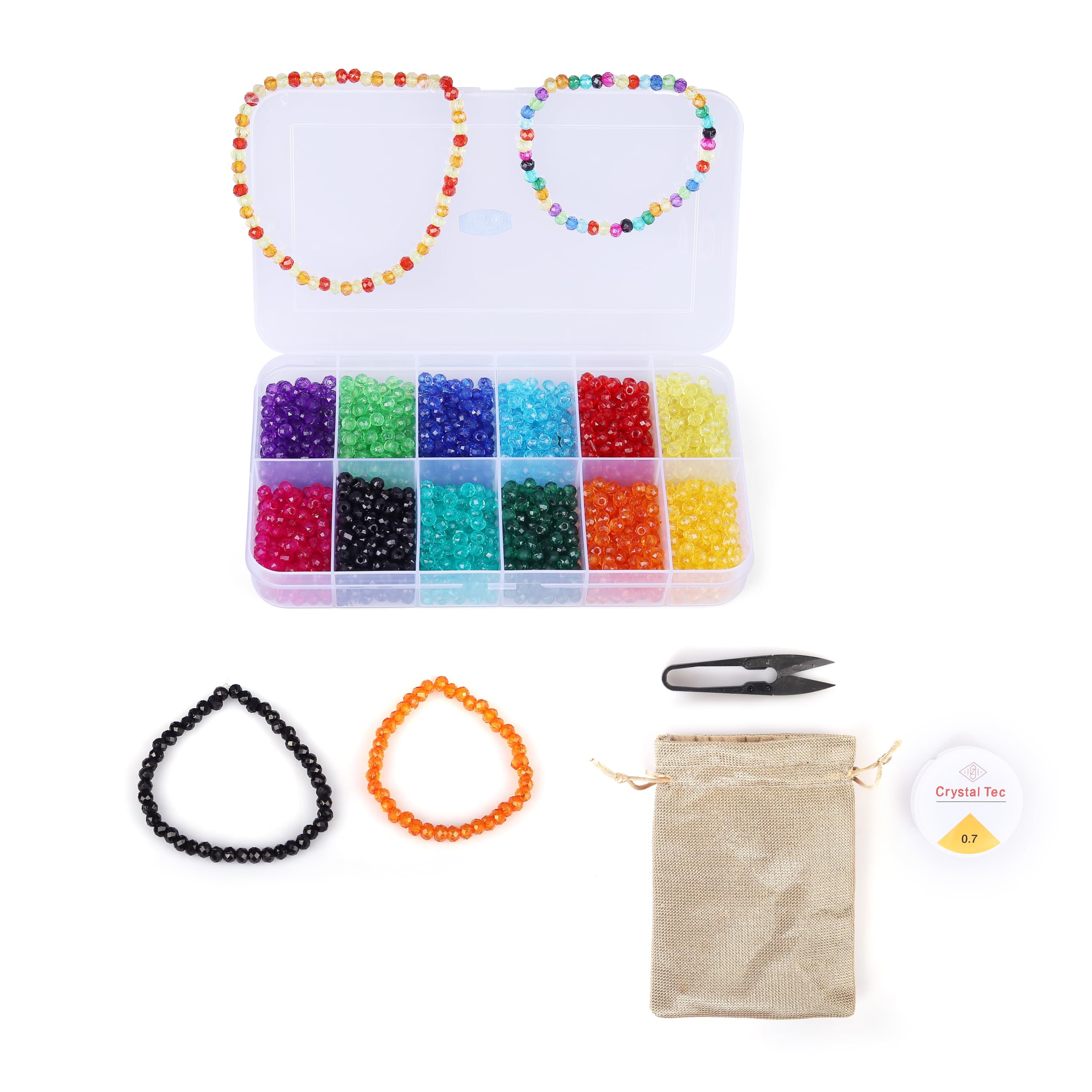 dopamine Kids Beading Craft Kit – Create Your Own Bracelets & Necklaces! Includes 12 Assorted Bead Colors, 0.7m Elastic, Thread Cutter, & Jute Bag – Perfect for Ages 4+ (Crystal) (B0D37K754Y) Amazon Price History, Amazon Price Tracker