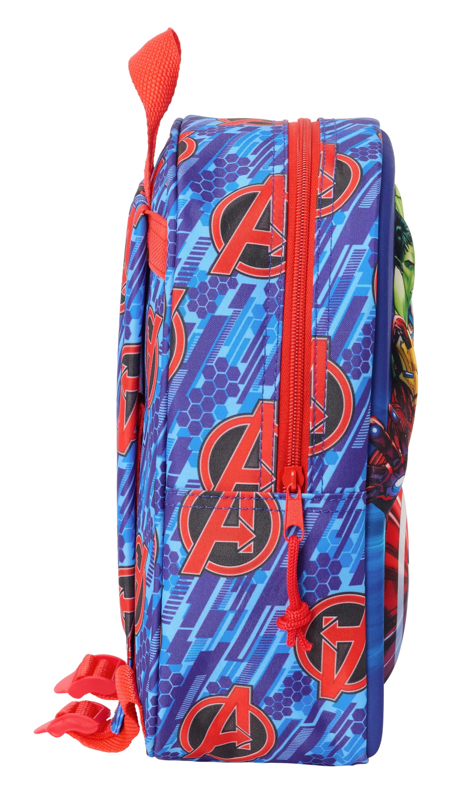 safta AVENGERS 3D - Zaino da asilo 3D, adattabile al carrello, facile da pulire, ideale per bambini di diverse età, comodo e versatile, qualità e resistenza, 22 x 10 x 27 cm, blu scuro/rosso, M