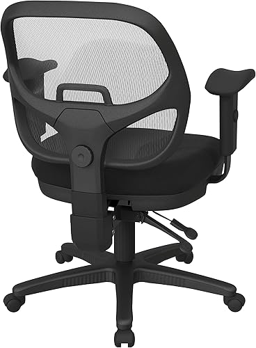 Miniatura 4 de Office Star ProGrid - Silla de oficina ergonómica ajustable con soporte lumbar integrado y brazos acolchados, color negro icono Negro (Icon