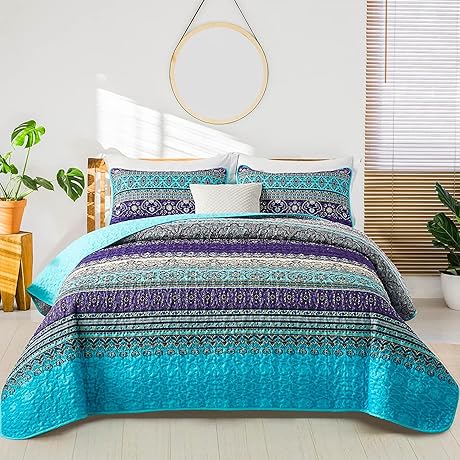 Bohemian Beauty: WONGS BEDDING Boho Quilt Full Size