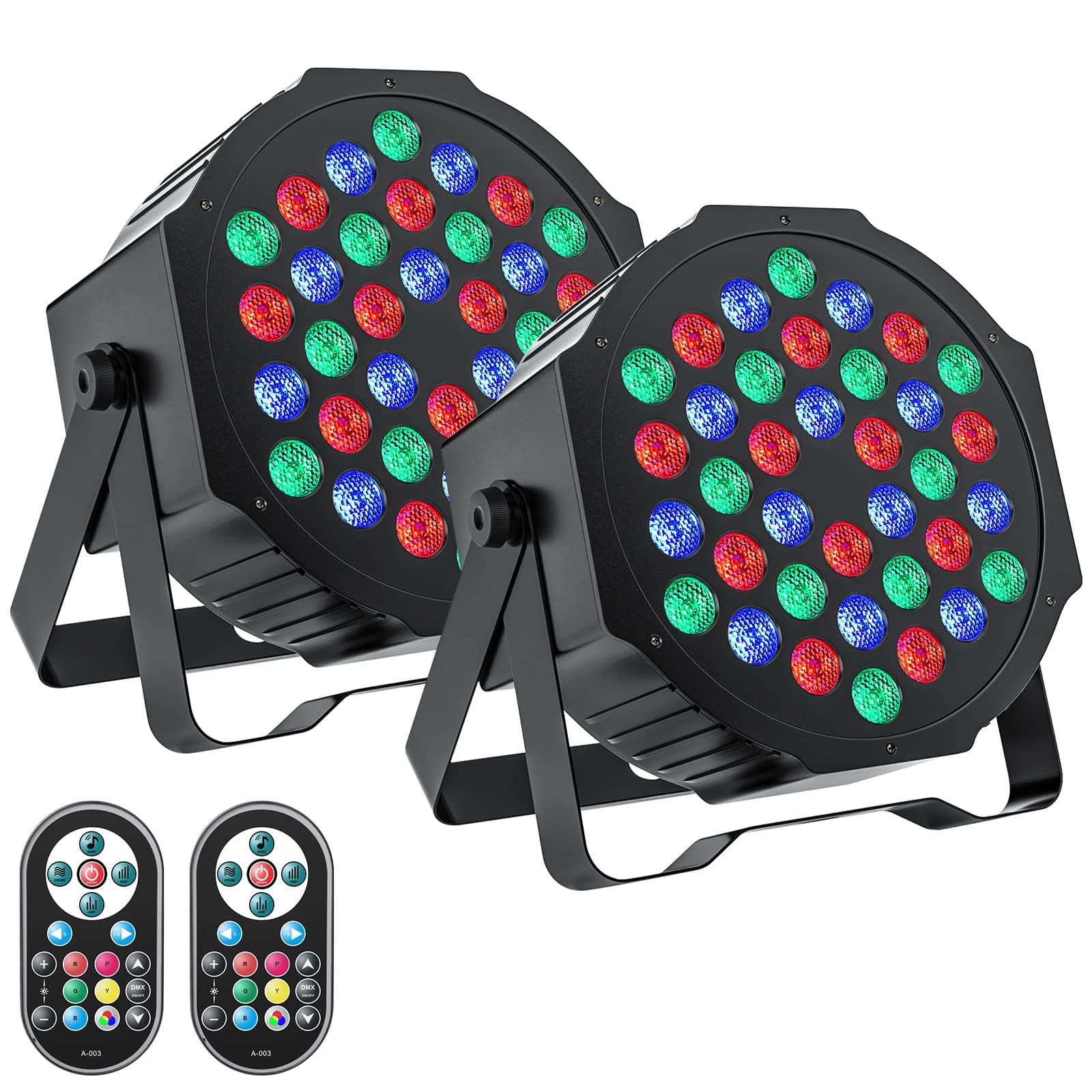 Amazon.co.jp: U`King ステージライト 36個LED 舞台照明 リモコン付き