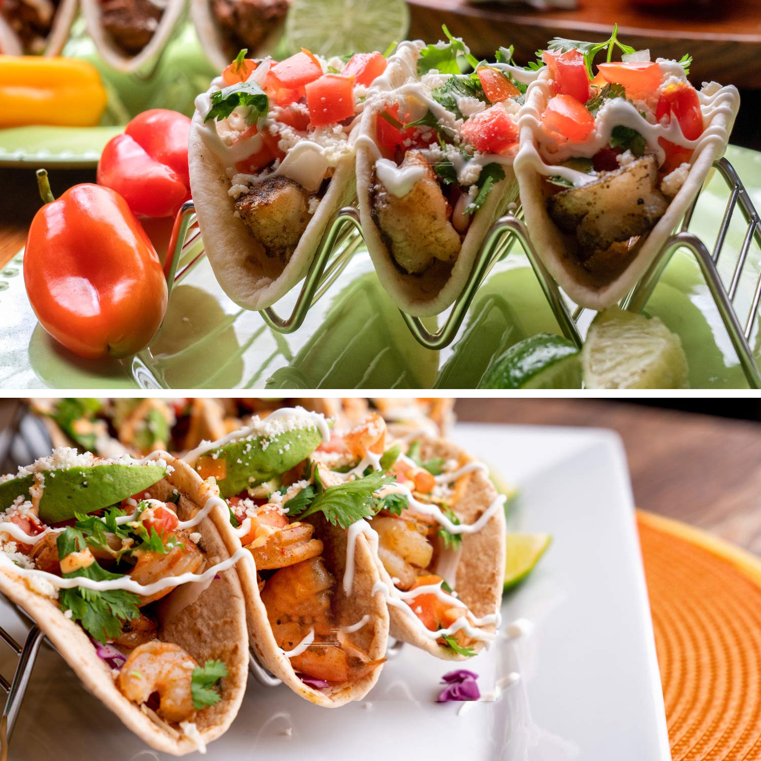 Grille Taco Réutilisable Support Tacos Acier Inoxydable Chef Tacos