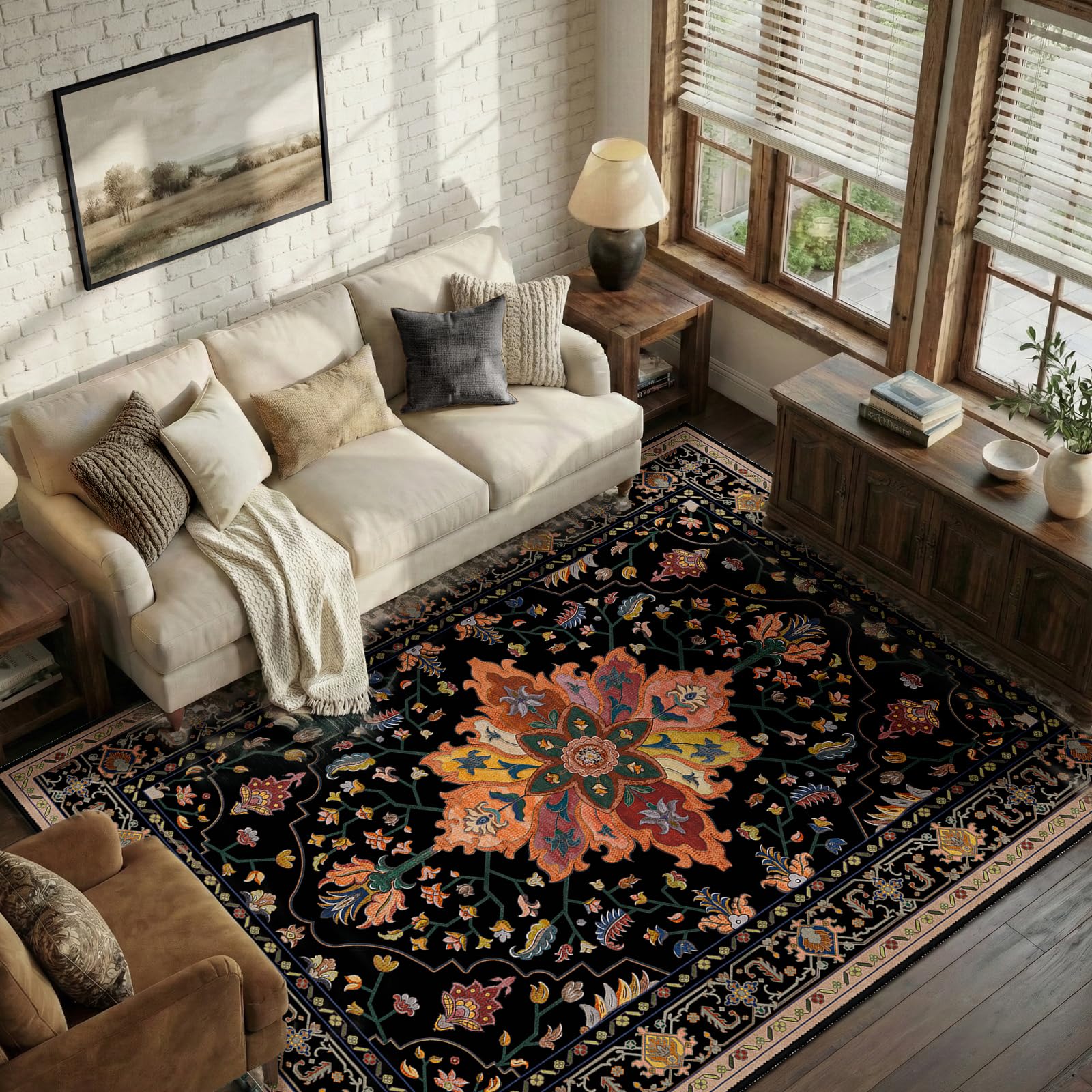 Amazon.com: RELEANY Area Rugs 6'x9' Washable Non-Slip, Floral