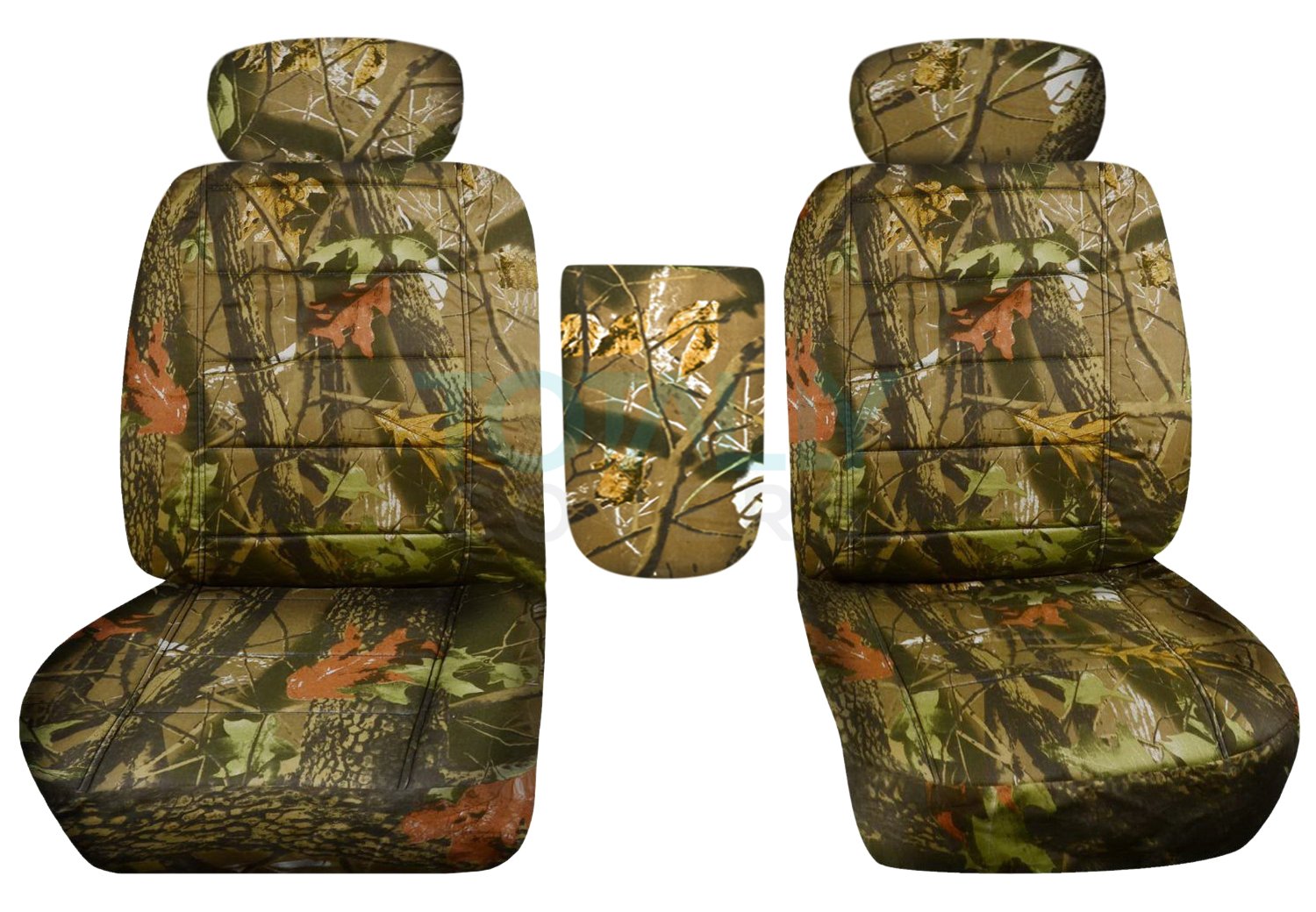 Totally Covers compatible with 2001-2003 Ford F-150 Camo Truck Bucket Seat Covers with Center Armrest, Adjustable Headrests, w/wo Integrated Seat Belts: Brown Tree Camouflage (16 Prints) F-Series F150