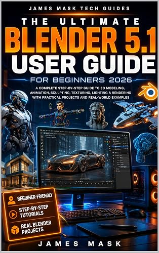The Ultimate Blender 5.1 User Guide for Beginners 2026.: The Complete Step by Step Handbook to 3D Modeling, Animation,Texturing, Lighting and Rendering with Practical Projects and Real World Examples