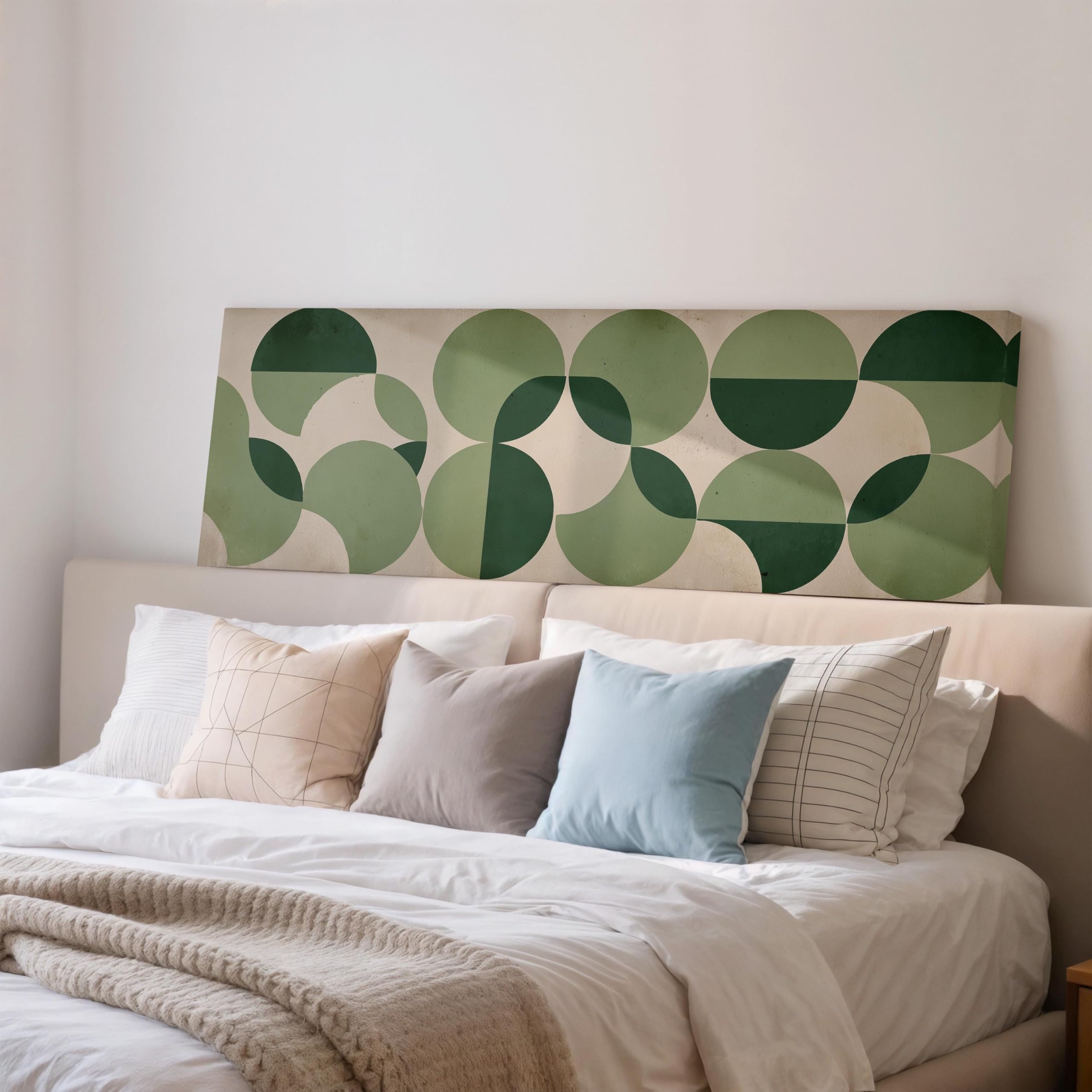Impression géométrique vert émeraude pour habiller un grand mur vide - 8