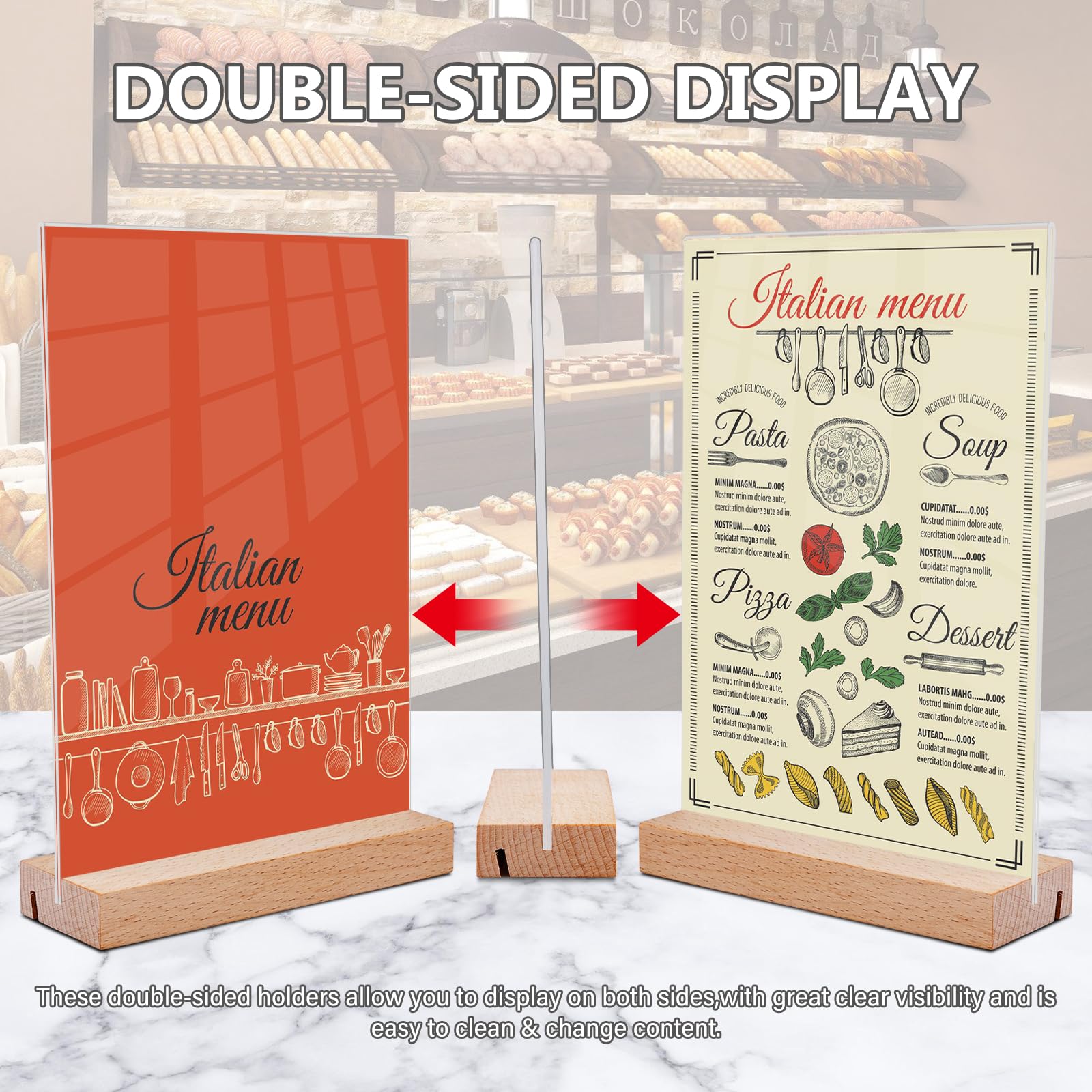 Présentoir de Table A5: 6 Pièces Porte Affiche A5, Porte Menu Transparente Acrylique, Présentoir A5, Chevalet de Table, Porte Menu Restaurant, Porte Presentoir pour Menu, Mariage, Hôtel, Cadre Photo