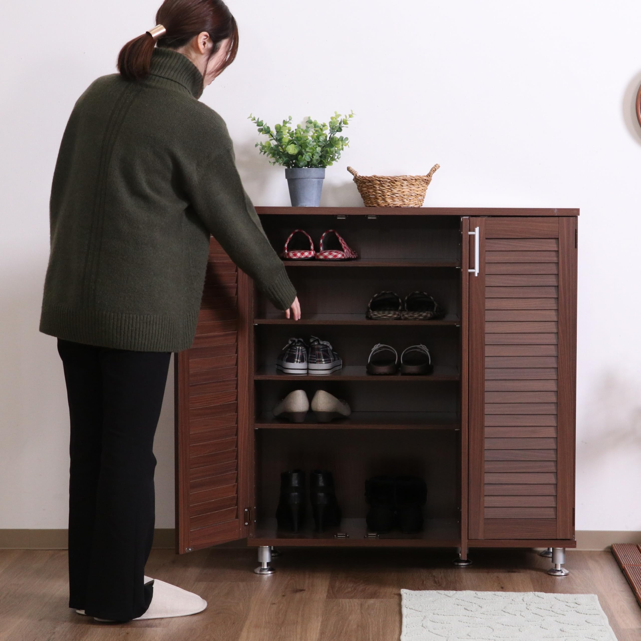 Amazon｜不二貿易 下駄箱 シューズボックス 6段 幅90.5×奥行33×高さ